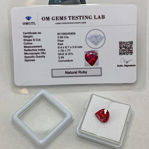 Elegant Red Gemstone Teardrop ruby - Picture 2 of 13